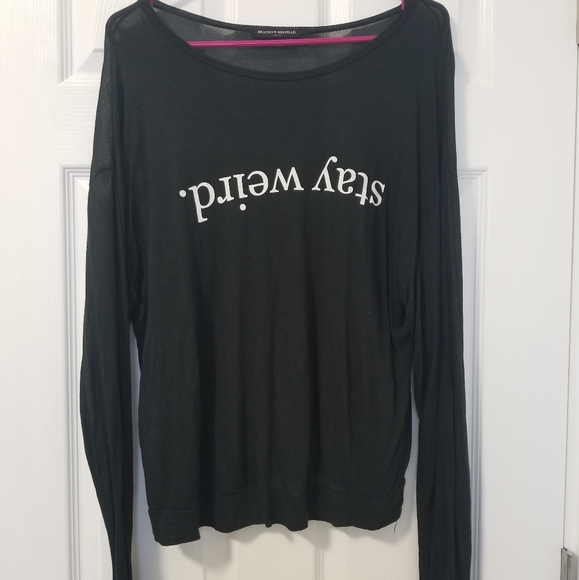Brandy Melville Tops - Brandy Melville stay weird Long sleeve Top